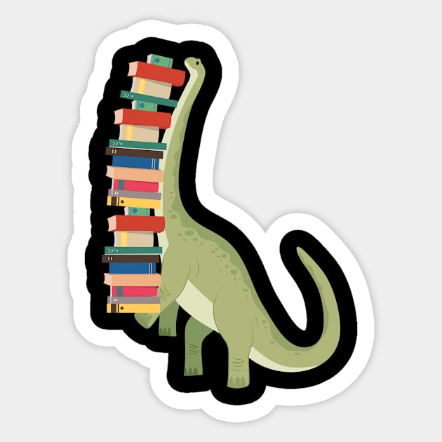 Dinosaur Books Reading Sticker by shirtsyoulike